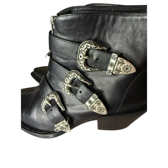 R13 Ankle Three Buckle Boot Black Leather sz 38 $995 - Picture 12 of 14